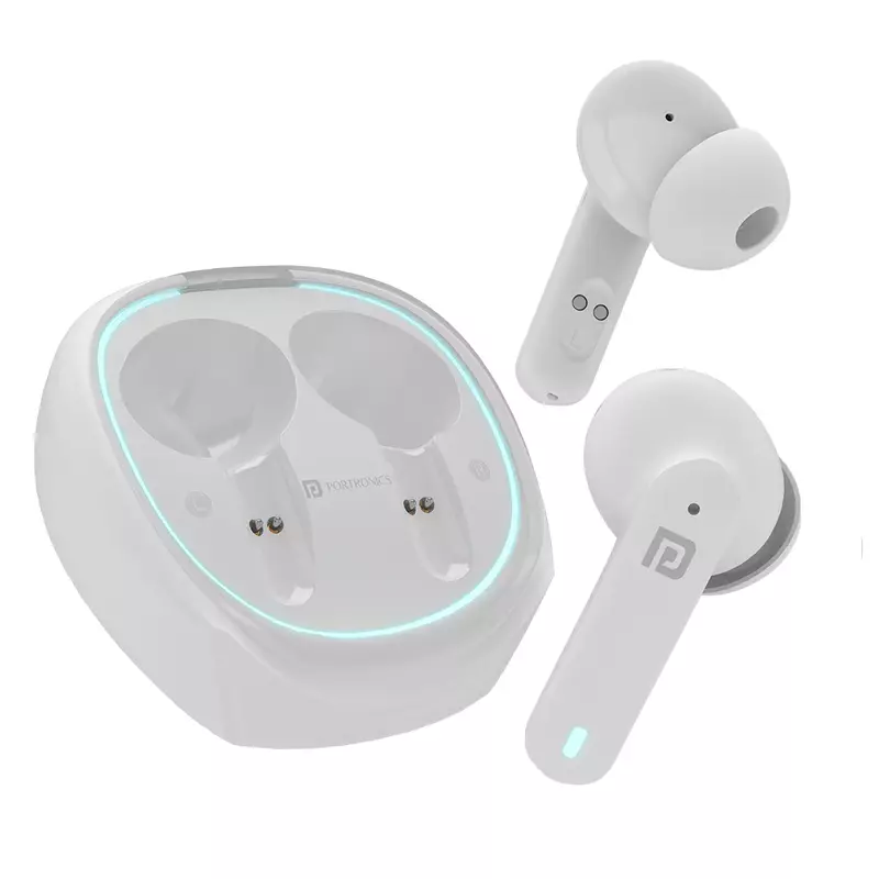 Portronics POR 2075 Harmonics Twins S11 TWS Earbuds – Bluetooth 5.3  Quad Mic  Auto ENC  30hrs Play