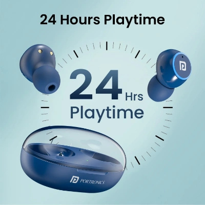 Portronics Harmonics Twins S13 in Ear True Wireless Earbuds with Mic, 24H Playtime, Game/Music Mode, Touch Control, 8mm Driver, Bluetooth 5.3v,IPX5 Water Resistance, Type C Fast Charging Portronics Harmonics Twins S13 in Ear True Wireless Earbuds with Mic, 24H Playtime, Game/Music Mode, Touch Control, 8mm Driver, Bluetooth 5.3v,IPX5 Water Resistance, Type C Fast Charging
