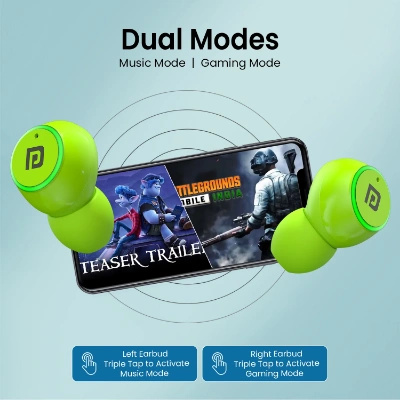 Portronics Harmonics Twins S13 in Ear True Wireless Earbuds with Mic, 24H Playtime, Game/Music Mode, Touch Control, 8mm Driver, Bluetooth 5.3v,IPX5 Water Resistance, Type C Fast Charging Portronics Harmonics Twins S13 in Ear True Wireless Earbuds with Mic, 24H Playtime, Game/Music Mode, Touch Control, 8mm Driver, Bluetooth 5.3v,IPX5 Water Resistance, Type C Fast Charging