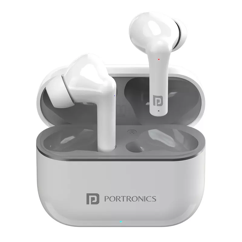 POR 1906 Harmonics Twins S6 TWS Earbuds – Bluetooth 5.3 | 50H Playtime | White