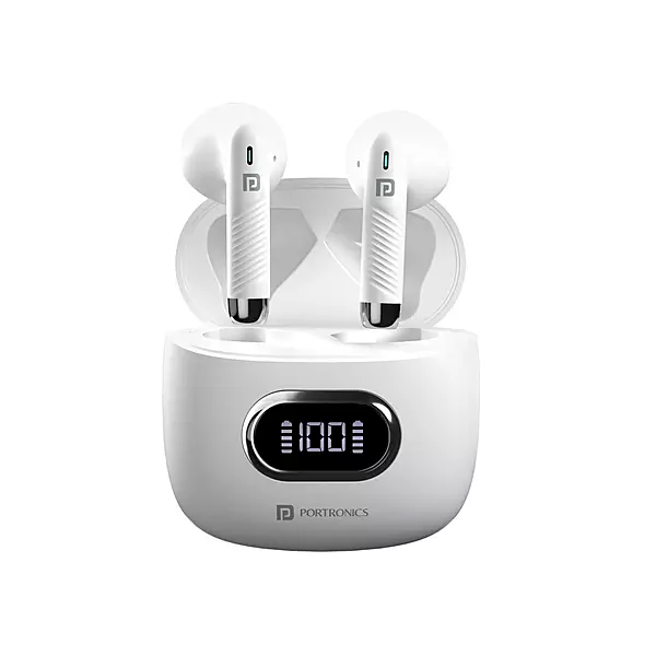 Portronics POR 1981 Harmonics Twins S9 TWS Earbuds – Bluetooth 5.3 | LCD Display | 30hrs Playtime