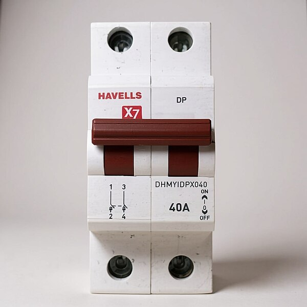 Havells 40A DP Switch Disconnector Euro 2 – White (Refurbished)