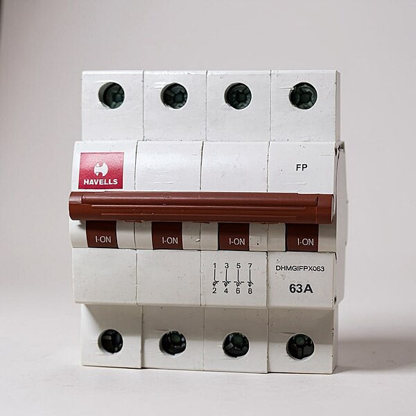 Havells 63A FP Switch Disconnector Euro 2 - White (Refurbished)