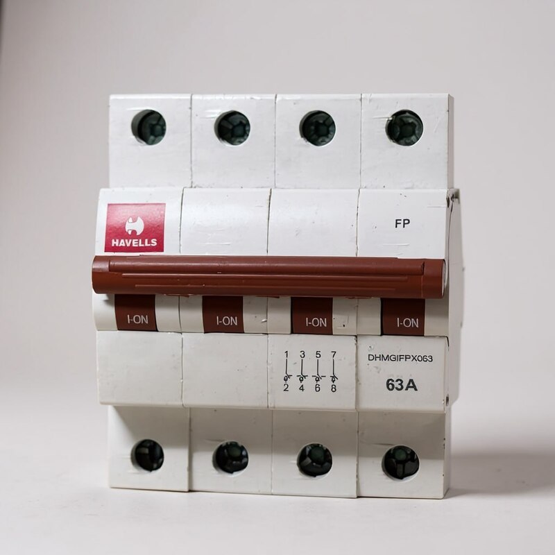 Havells 63A FP Switch Disconnector Euro 2 - White (Refurbished)