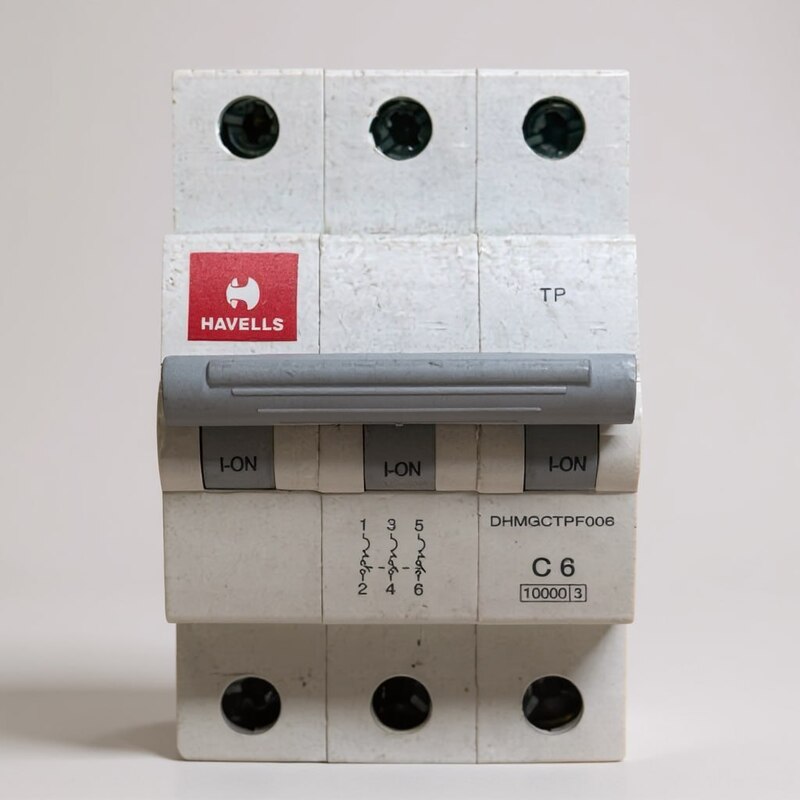 Havells 6A 3-Pole AC MCB – (C-Curve) (Refurbished)