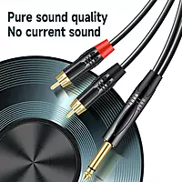 6.35mm TRS Jack Male Plug to Dual RCA Hifi Sound RCA Auxiliary TV Connection Amplifier 5 Meter