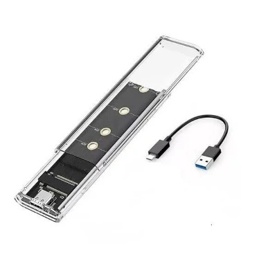 Hdd Casing Usb 3.1 To PciE Nvme SSD Enclosure | NVMe Reader, External SSD Case Thunderbolt (Transparent)