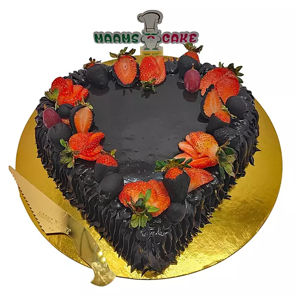 Heart Shape Chocolate Strawberry Cake
