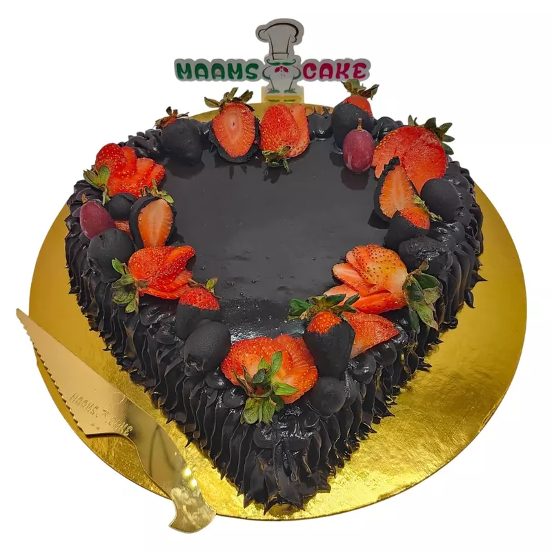 Heart Shape Chocolate Strawberry Cake