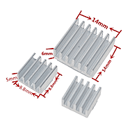3 in 1 Aluminum Heat Sink Set for Raspberry Pi 3/4