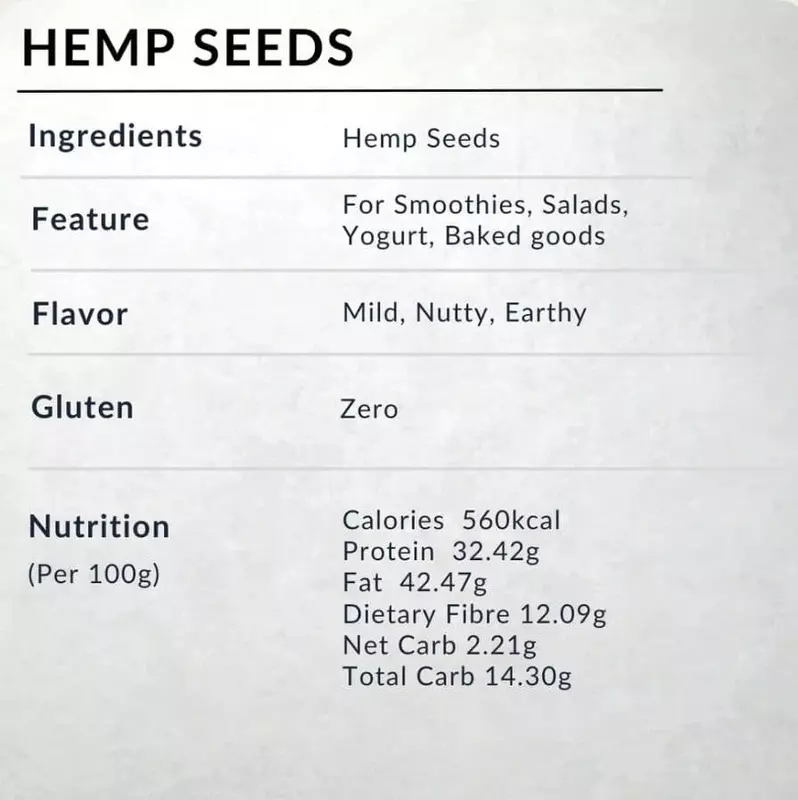 Hemp Seeds 100 Gms- TWF