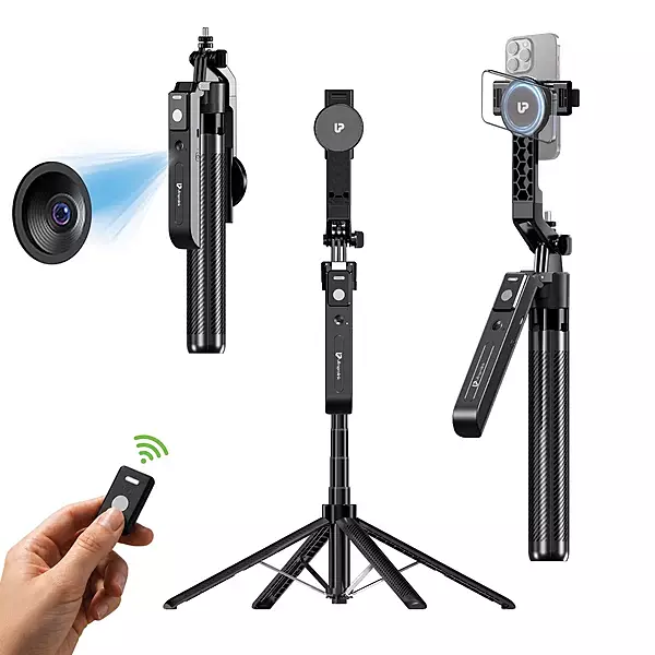 UltraProlink UM1279 - Snap-Z Aura Tripod with Dual Phone Holder & Face Tracking