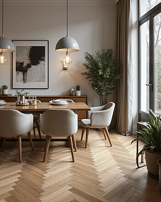 Herringbone Dining Room