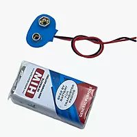 Hi-Waote 9V Zinc Carbon Battery with Snap Connector