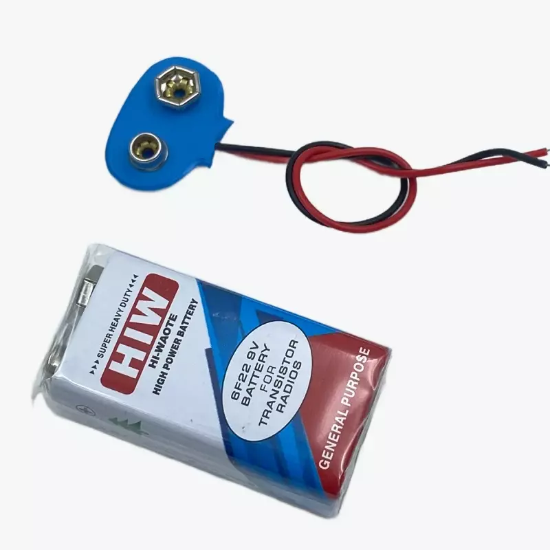 Hi-Waote 9V Zinc Carbon Battery with Snap Connector