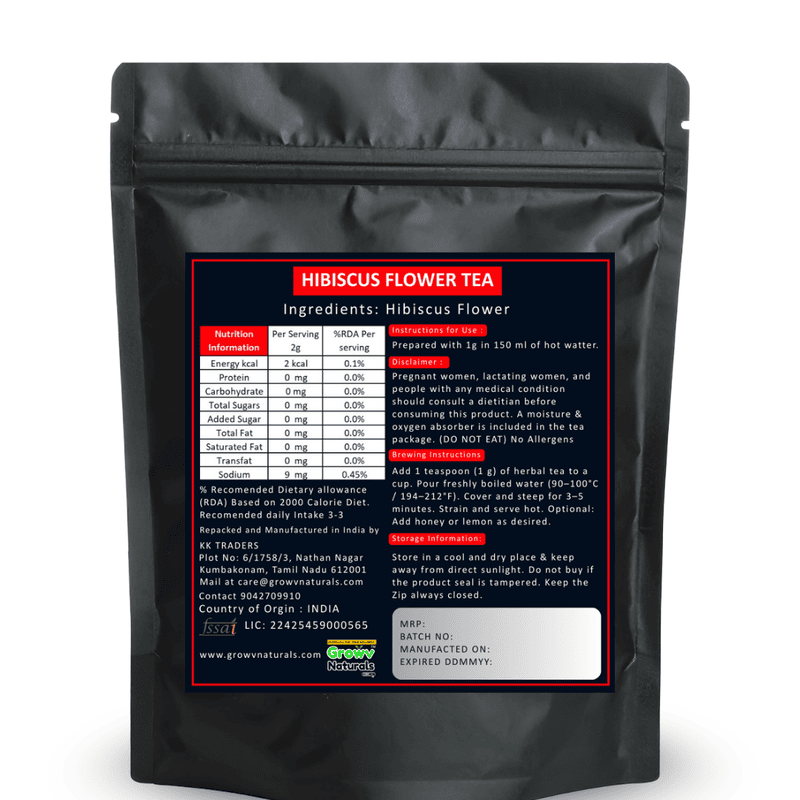 Hibiscus Flower Tea – 100% Natural, Caffeine-Free Herbal Tea | Rich in Antioxidants & Wellness Support 50 Gram