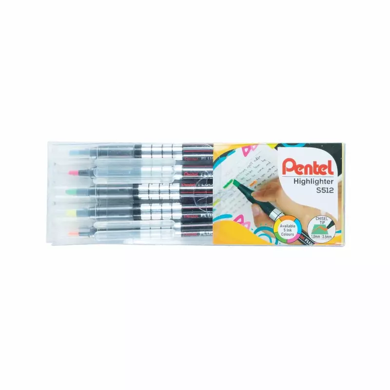PENTEL HIGHLIGHTER - SET 5 S512 PENTEL HIGHLIGHTER - SET 5 S512