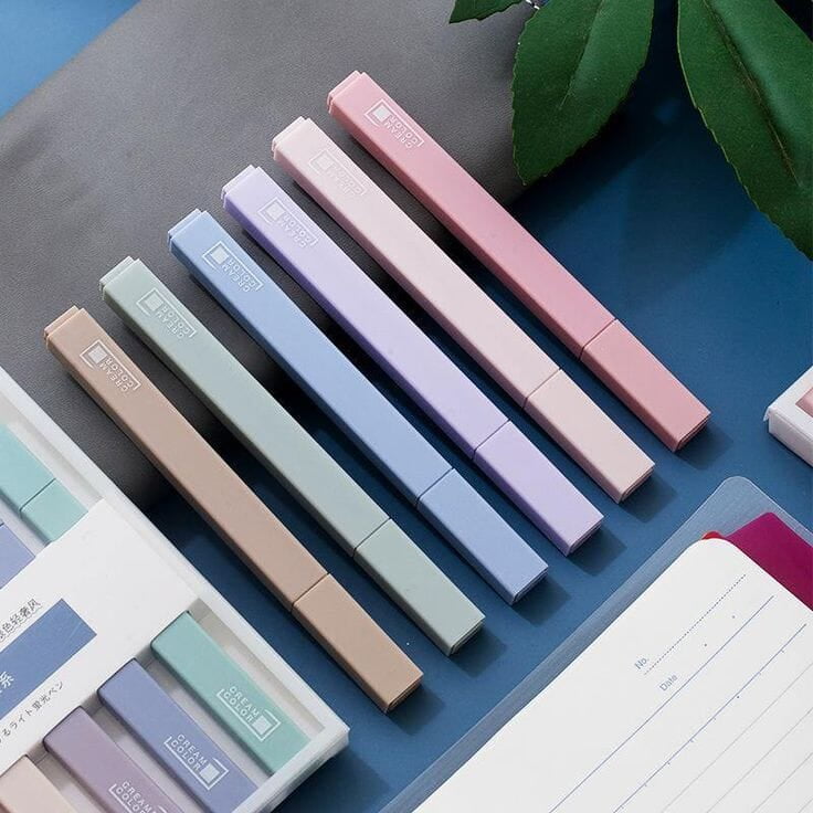 PXBQ Aesthetic Cute Highlighters Bible Highlighters Chic Modern Minimal Pastel Tip Highlighters Pen Soft Chisel Marker Pens