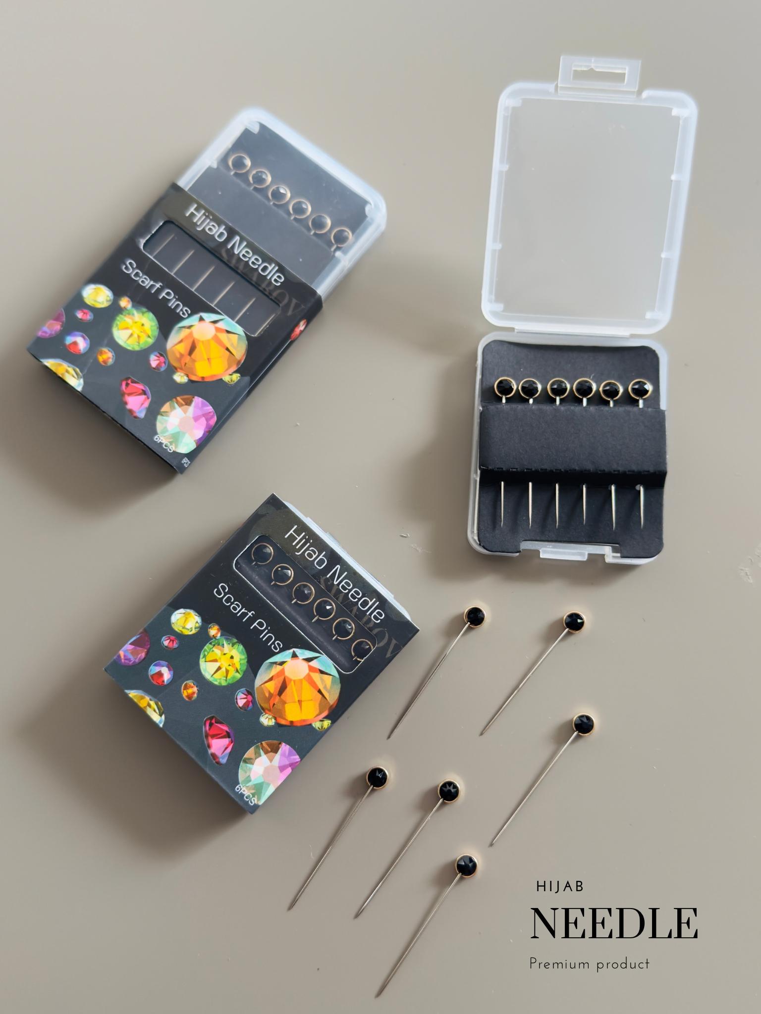 Premium Crystal Black  Stone Hijab Pins