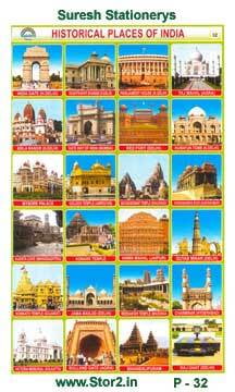 Historical Places Of India - Educational Picture Chart No - 32