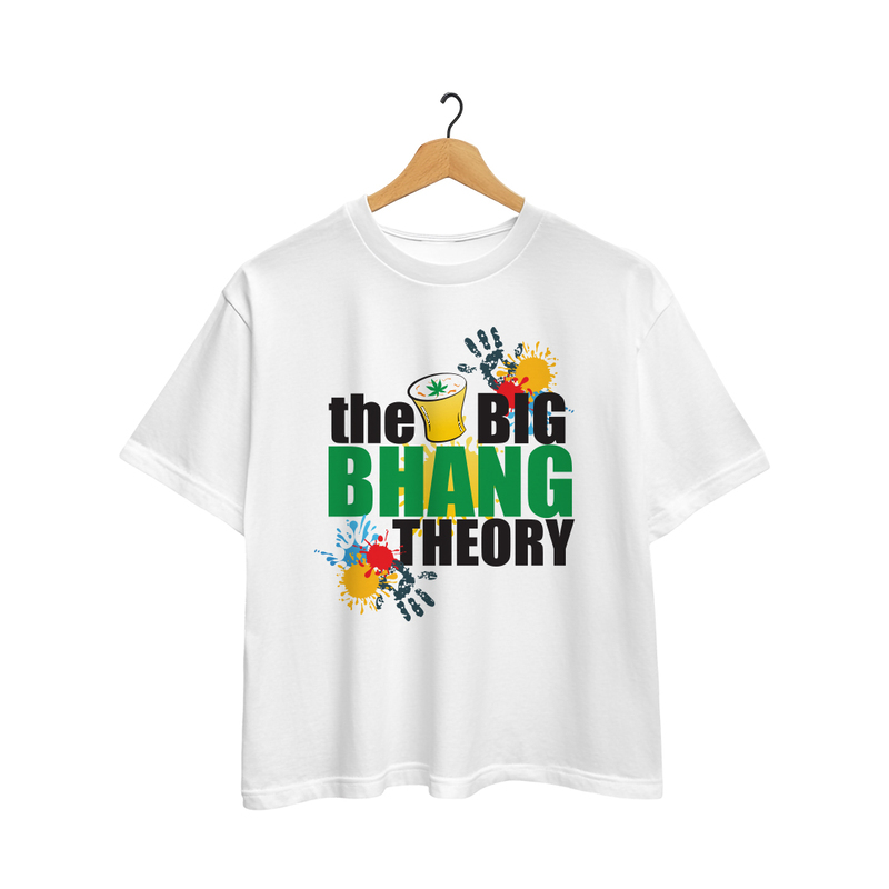 Holi T-Shirt Slub 180 GSM – White | The Big Bang Theory Print | Shop Now