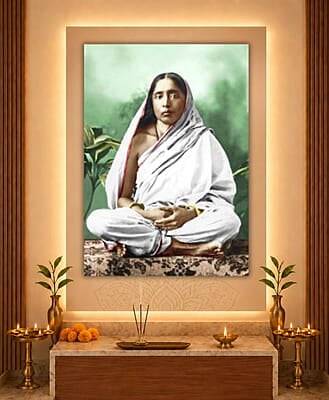 [PP] Holy Mother Sri Sarada Devi - Studio Portrait with Lily Plant