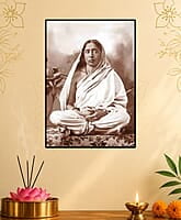 [WL] Holy Mother Sri Sarada Devi - Studio Portrait with Lily Plant