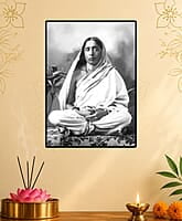 [WL] Holy Mother Sri Sarada Devi - Studio Portrait with Lily Plant