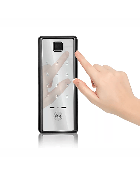 Yale Reflecta Biometric Digital Rim Door Lock with Fingerprint & PIN – Mirror Finish