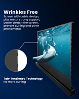 Home Theatre Electric Floor Rising Projector Screen 16:9 – Motorized Retractable Design, Portable & Easy Setup for Movies, Gaming & Presentations