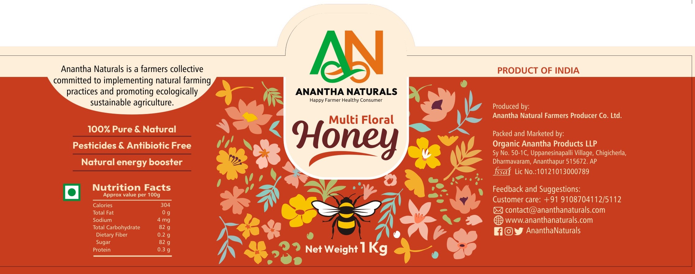 Multi Floral  Honey 1kg