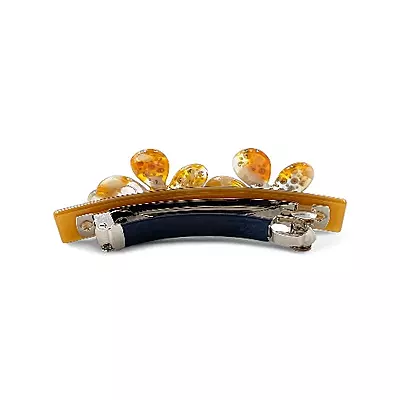 Elegant Honey Amber Floral Hair Barrette Clip