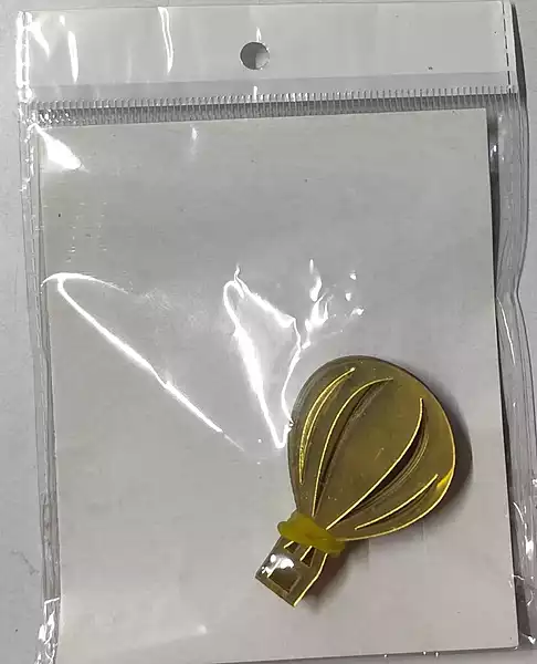 Parachute/Hot Air Balloon Gold Acrylic Cutout