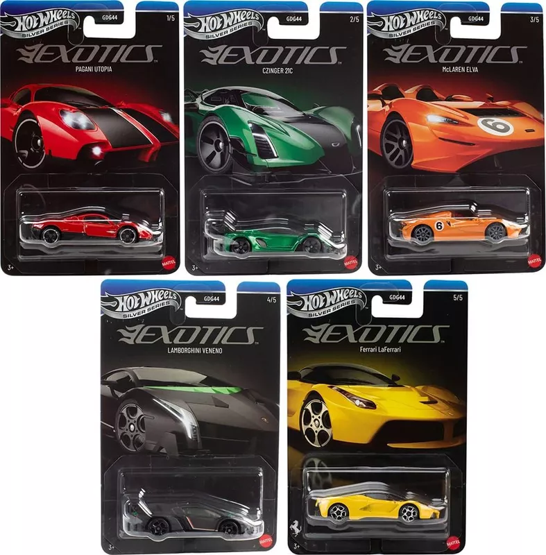 Hot Wheels Silver Series- Exotics Set of 5