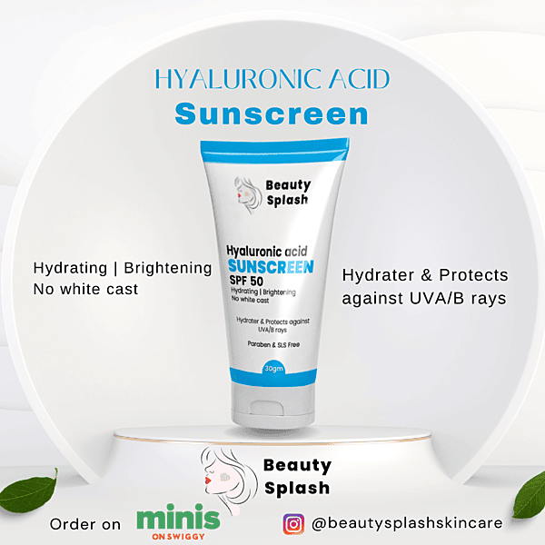 Glow & Protect: Hyaluronic Acid Sunscreen SPF 50 for Hydration & Brightening