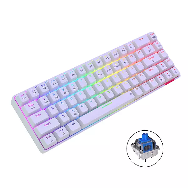 Portronics Hydra 10 Mechanical Wireless Keyboard – Rechargeable | Bluetooth + 2.4GHz Wireless | Mechanical Switches