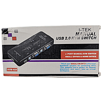 I-TEK KVM-4UK Manual USB 2.0 KVM Switch – 4-Port | Control Multiple PCs with One Set of Peripherals