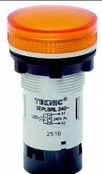 Teknic 3PLBR8L Yellow Indicator Light 240VAC for Control Panels – Industrial Use – SmidMart