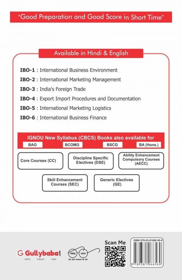IGNOU IBO-04 - Export Import Procedures and Documentation, Latest Help Book Edition