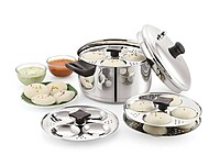 Sonu Stainless Steel Idly Cooker with Micro Holes, Triply Base, Induction Compatible