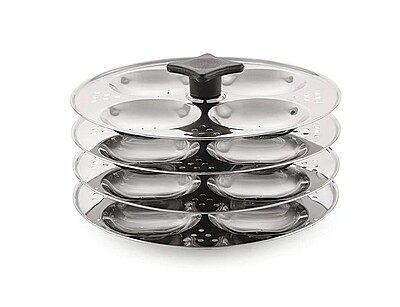 Sonu Stainless Steel Idly Cooker with Micro Holes, Triply Base, Induction Compatible