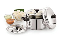 Sonu Stainless Steel Idly Cooker with Micro Holes, Triply Base, Induction Compatible