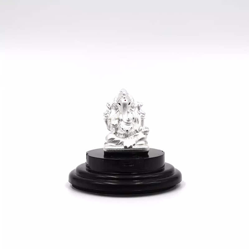 999 Pure Silver Lord Ganesha Statue: Statue for Pooja, Gift, and Car Dashboard (IDOL0001)