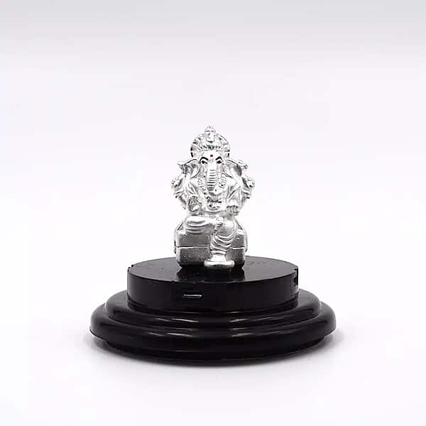 999 Pure Silver Lord Ganesha Statue: Statue for Pooja, Gift, and Car Dashboard (IDOL0006)