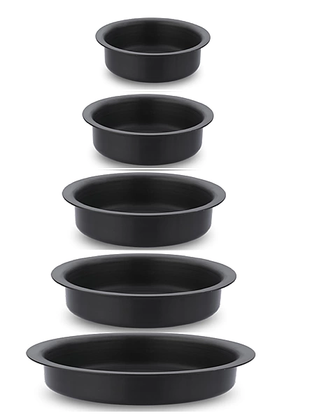 Granny Kitchen India Gold Hard Anodised Lagadi Pan/Tope Set of 5 | Sizes No. 1, 2, 3, 4 & 5