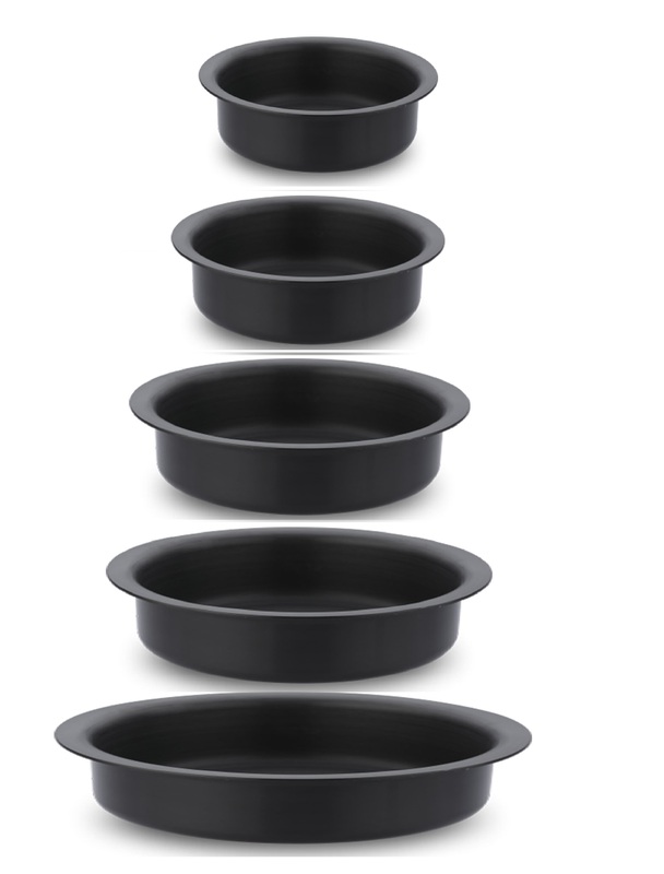 Granny Kitchen India Gold Hard Anodised Lagadi Pan/Tope Set of 5 | Sizes No. 1, 2, 3, 4 & 5