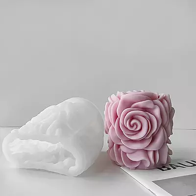 Silicon Mold Candle 3D Blooming  Rose