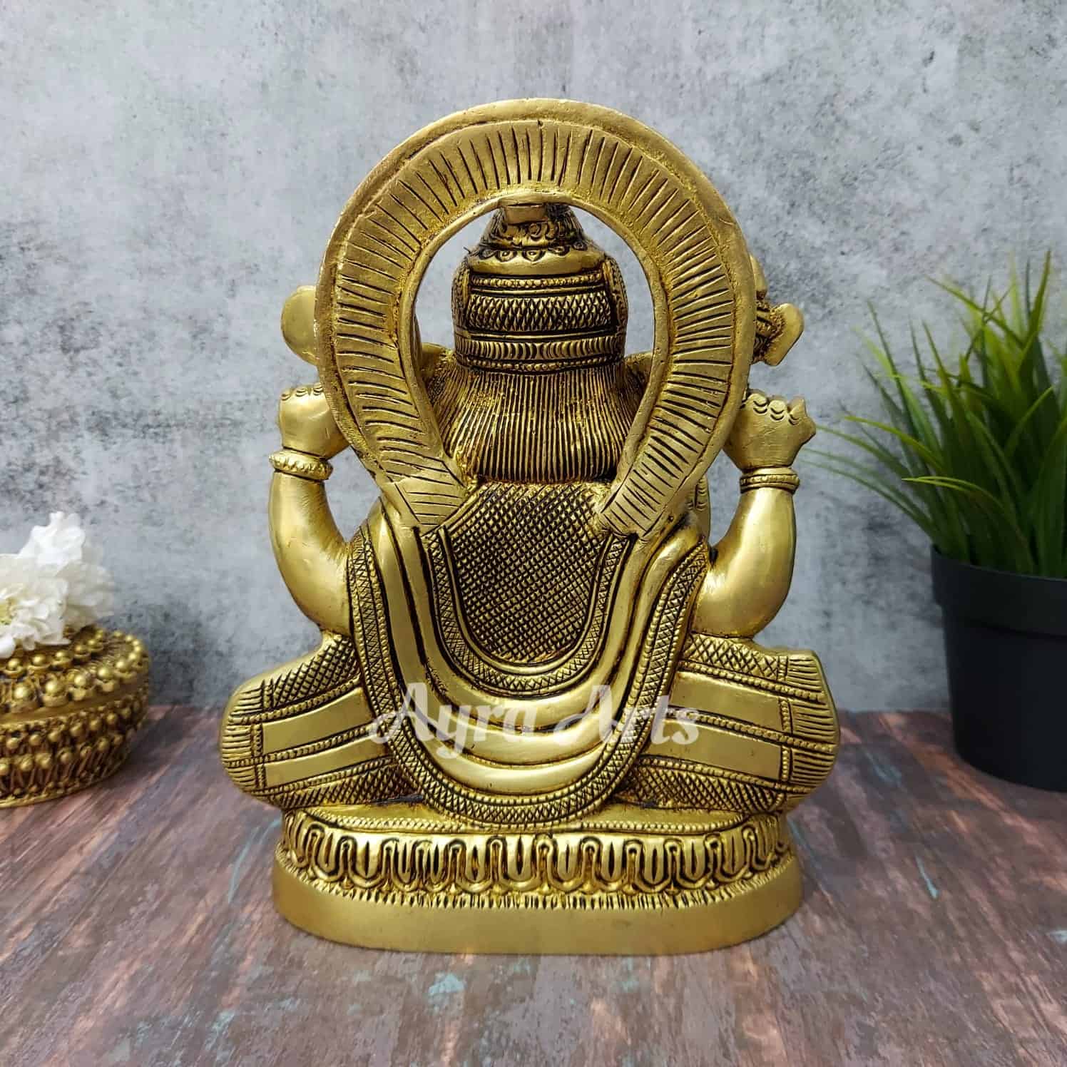 Brass Ganesha Idol - 8.6 inch Height | Handcrafted Art | Free Shipping