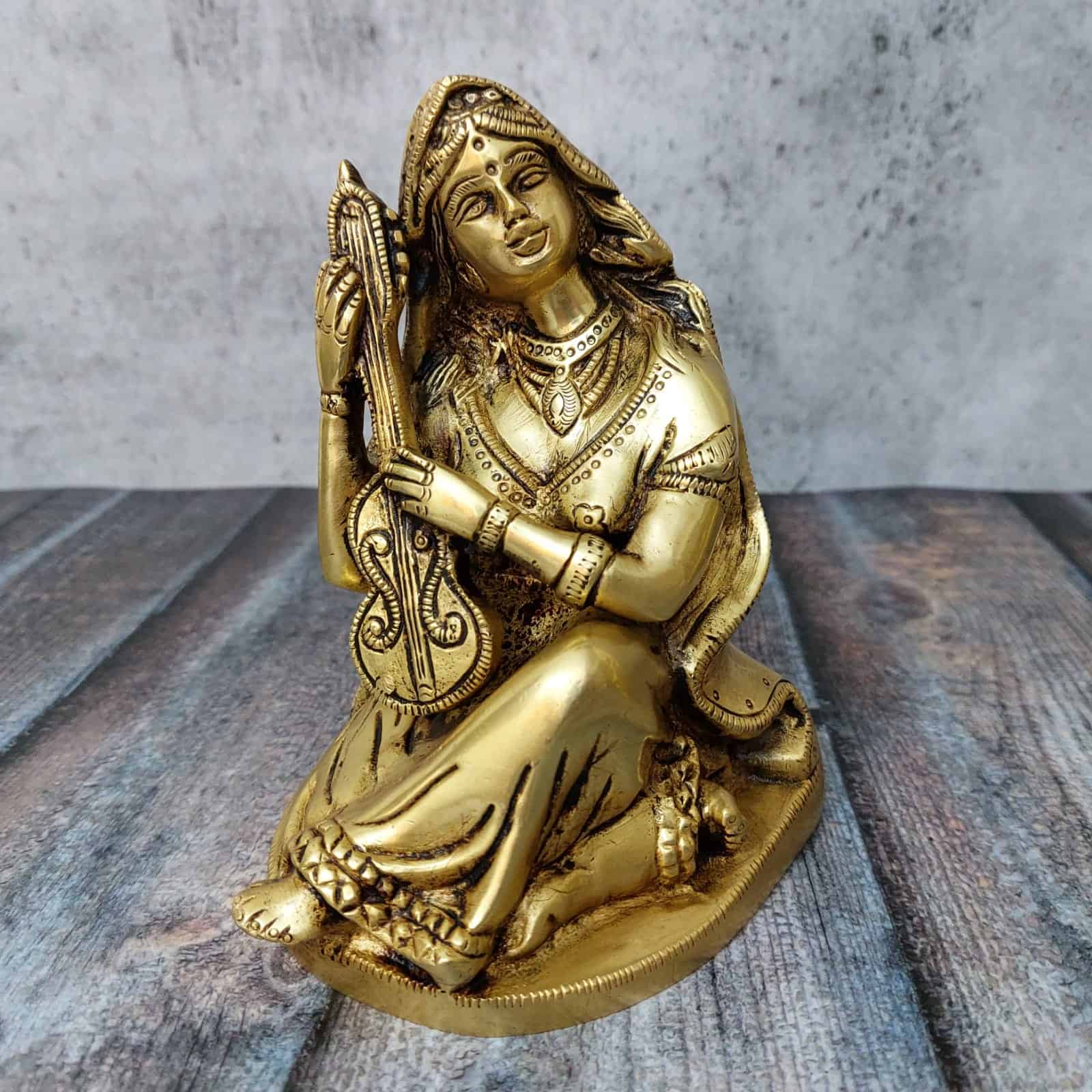 Brass Farmer Musical Set - 6 inch Height | Traditional Brass Musical Set for Collectors