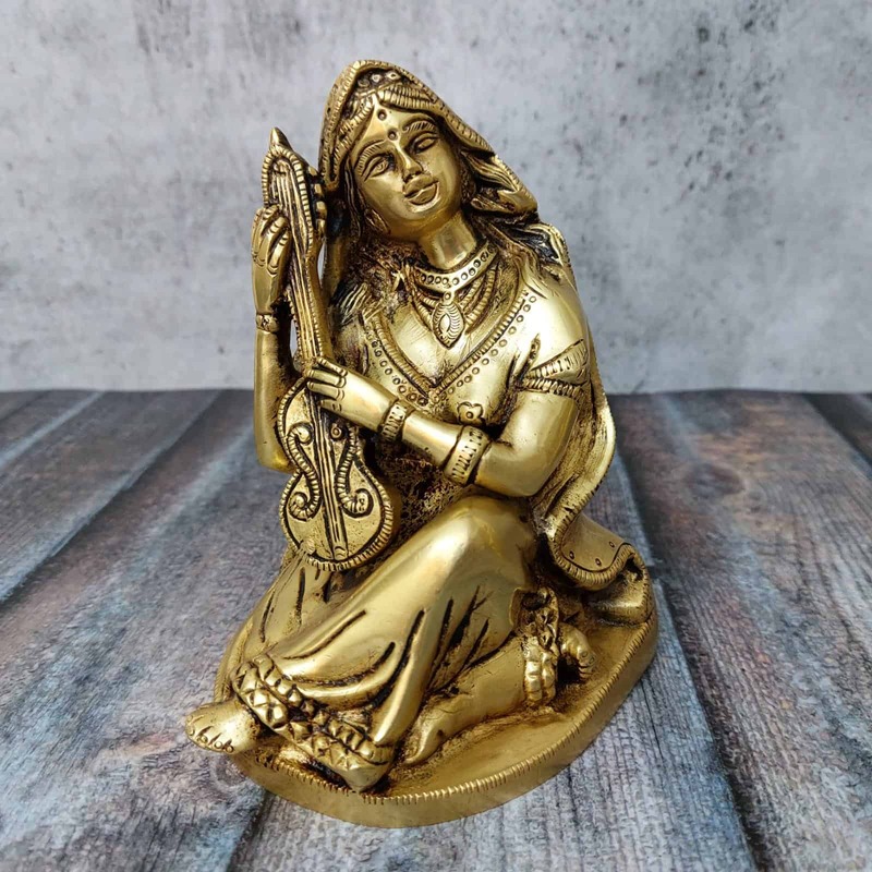 Brass Farmer Musical Set - 6 inch Height | Traditional Brass Musical Set for Collectors